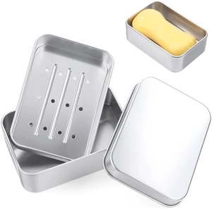 Aluminum Travel Soap Case, Metal Soap Box Holder with Lid Container Silver | Lightweight Aluminum Metal, Secure Snug Lid, Compact Travel Size, Rust Resistant Surface, Soap Storage Case Aluminum Travel Soap Case, Metal Soap Box Holder with Lid Container Silver | Lightweight Aluminum Metal, Secure Snug Lid, Compact Travel Size, Rust Resistant Surface, Soap Storage Case