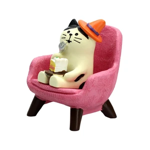 Cat Eating Cake Figurine on Pink Sofa, Mini Resin Desk Decor | A white cat with her cake on a rose-pink sofa - soft, sweet and shelf-ready Cat Eating Cake Figurine on Pink Sofa, Mini Resin Desk Decor | A white cat with her cake on a rose-pink sofa - soft, sweet and shelf-ready