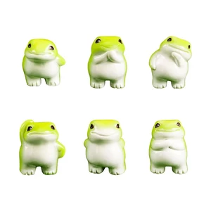 6 Pcs Cute Mini Frog Figurines, Resin Small Green Frog Desk Decor, Kawaii Animal Miniature Ornament, Tiny Frog Statue for Office Home Shelf Fairy Garden Decoration, Frog Lover Gift 6 Pcs Cute Mini Frog Figurines, Resin Small Green Frog Desk Decor, Kawaii Animal Miniature Ornament, Tiny Frog Statue for Office Home Shelf Fairy Garden Decoration, Frog Lover Gift