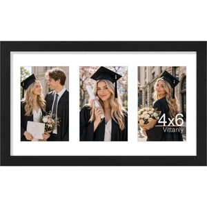 8x14 Collage Picture Frame, Displays 3Pcs 4x6 Pictures, Black | Picture Frame Collage for 3Pcs 4x6 Photos with Mat, MDF Photo Frames with Plexiglass, Horizontal or Vertical Display 8x14 Collage Picture Frame, Displays 3Pcs 4x6 Pictures, Black | Picture Frame Collage for 3Pcs 4x6 Photos with Mat, MDF Photo Frames with Plexiglass, Horizontal or Vertical Display