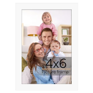 4x6 Picture Frame White, 4 by 6 Thin Photo Frame for Wall Tabletop Display, Single 4x6 Picture Frame White, 4 by 6 Thin Photo Frame for Wall Tabletop Display, Single