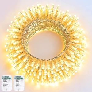 2 Pack String Lights Battery Operated, Total 33.3ft 100 LED Fairy Lights Indoor Outdoor Decorations, 8 Modes Warm White Battery Christmas Lights for Bedroom Classroom Porch Party Yard Decor 2 Pack String Lights Battery Operated, Total 33.3ft 100 LED Fairy Lights Indoor Outdoor Decorations, 8 Modes Warm White Battery Christmas Lights for Bedroom Classroom Porch Party Yard Decor