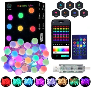 Color Changing Globe String Lights, 33ft Smart Fairy String Lights with APP Control, Mini Ball LED Twinkle Lights Hanging for Indoor Outdoor Bedroom Party Garden Camping Birthday Decoration Color Changing Globe String Lights, 33ft Smart Fairy String Lights with APP Control, Mini Ball LED Twinkle Lights Hanging for Indoor Outdoor Bedroom Party Garden Camping Birthday Decoration