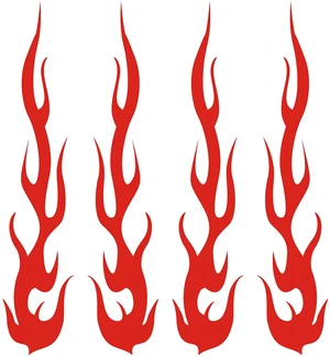 Red Hot Rod Flame Fire Tribal Retro Reflective Decals Sticker for Helmet Cane Bicycle 1"x5", 4 Pack Red Hot Rod Flame Fire Tribal Retro Reflective Decals Sticker for Helmet Cane Bicycle 1"x5", 4 Pack