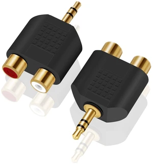 3.5 mm TRS to Dual RCA F (2-Pack), 3.5mm Stereo Male to Dual RCA Female Audio Breakout Adapter 3.5 mm TRS to Dual RCA F (2-Pack), 3.5mm Stereo Male to Dual RCA Female Audio Breakout Adapter