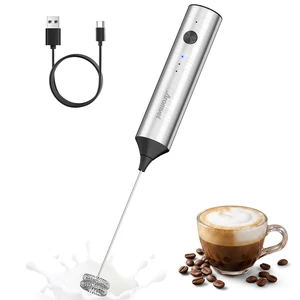 Rechargeable Milk Frother Handheld, 3 Speeds for Coffee, Latte | Electric Foam Maker with Dual Spring Whisk, Hot Chocolate, Portable Charging USB-C Stainless Steel Hand Drink Mixer Rechargeable Milk Frother Handheld, 3 Speeds for Coffee, Latte | Electric Foam Maker with Dual Spring Whisk, Hot Chocolate, Portable Charging USB-C Stainless Steel Hand Drink Mixer