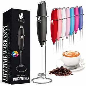 Milk Frother Handheld - Coffee Mixer Wand with Stand - Black | Battery Operated, Stainless Steel Whisk, 19000 RPM, Protein Powder Blender, Electric Stirrer, Mini Foamer Milk Frother Handheld - Coffee Mixer Wand with Stand - Black | Battery Operated, Stainless Steel Whisk, 19000 RPM, Protein Powder Blender, Electric Stirrer, Mini Foamer