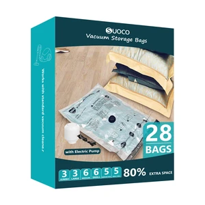 Vacuum Storage Bags for Travel & Home with Electric Pump, 28 Combo | Space Saver Compression Packing Seal Bags for Clothing, Clothes, Bedding, Blankets, Comforters, Pillows Vacuum Storage Bags for Travel & Home with Electric Pump, 28 Combo | Space Saver Compression Packing Seal Bags for Clothing, Clothes, Bedding, Blankets, Comforters, Pillows
