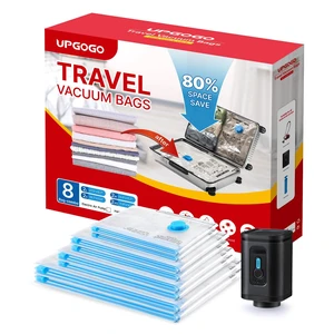 Travel Vacuum Bags with Portable Electric Pump (Combo 8 Pack) Travel Vacuum Bags with Portable Electric Pump (Combo 8 Pack)