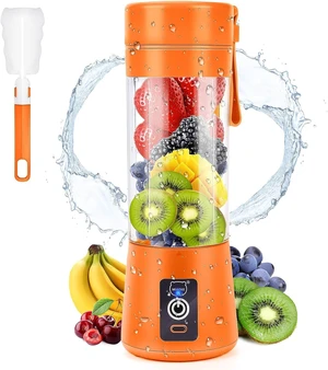 Portable Blender, Personal Mini Juice Blender with Six Blades (Orange) | Mini Juice Blender with Six Blades in 3D, USB Rchargeable Juicer Cup, Take It for Traveling,Outdoor,Gym,Office,Cars,Gift Portable Blender, Personal Mini Juice Blender with Six Blades (Orange) | Mini Juice Blender with Six Blades in 3D, USB Rchargeable Juicer Cup, Take It for Traveling,Outdoor,Gym,Office,Cars,Gift