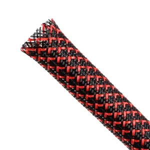 Braided Cable Sleeving, PET Expandable Braided Cable Sleeve, Flexible Mesh Sleeving Cord Management for Audio Video and Other Home Device, Cord Protector from Pets (Black Red, 1/8" x 25ft) Braided Cable Sleeving, PET Expandable Braided Cable Sleeve, Flexible Mesh Sleeving Cord Management for Audio Video and Other Home Device, Cord Protector from Pets (Black Red, 1/8" x 25ft)