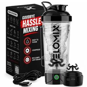 24oz Electric Protein Shaker Bottle for Protein Mixes, Transparent | USB-C Rechargeable, Leak Proof Shaker Cups for Protein Shakes, Portable Blender for Shakes and Smoothies, Easy Clean 24oz Electric Protein Shaker Bottle for Protein Mixes, Transparent | USB-C Rechargeable, Leak Proof Shaker Cups for Protein Shakes, Portable Blender for Shakes and Smoothies, Easy Clean