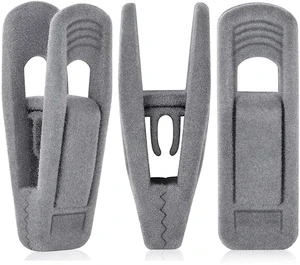 Grey Velvet Clips - 20 PCS Non Slip Clips for Slim Velvet Hangers Grey Velvet Clips - 20 PCS Non Slip Clips for Slim Velvet Hangers
