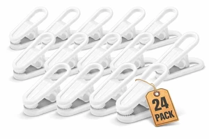 Multi-Purpose Hanger Clips (24 Count) White Multi-Purpose Hanger Clips (24 Count) White