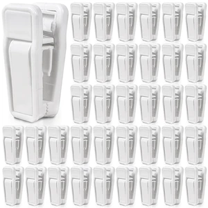 40 Pcs Plastic Baby Hanger Clips Slim-line Finger Clips Set for Clothes Hanger Velvet Hanger (White) 40 Pcs Plastic Baby Hanger Clips Slim-line Finger Clips Set for Clothes Hanger Velvet Hanger (White)