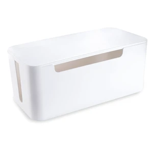 Cable Management Box with Lid, Three Entry/Exit Slots, White | Large Cord Organizer, Plastic Power Strip Cover, Hide Surge Protector on Desk & Floor, for TV Computer Home Router Office Cable Management Box with Lid, Three Entry/Exit Slots, White | Large Cord Organizer, Plastic Power Strip Cover, Hide Surge Protector on Desk & Floor, for TV Computer Home Router Office