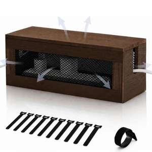 13 Inch Cable Management Box, Wood Cord Hider Organizer with Magnetic Lid & Organizer for Power Strip, TV Wires & Desk Cable Storage, Ventilation Hide Floor Cables 13 Inch Cable Management Box, Wood Cord Hider Organizer with Magnetic Lid & Organizer for Power Strip, TV Wires & Desk Cable Storage, Ventilation Hide Floor Cables
