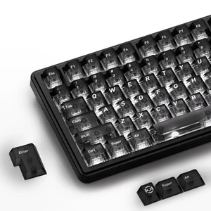 XVX Black Clear Keycaps, Transparent Keycaps 60 75 100 Percent, Ceramic Keycap Style, Shine Through Keycap, Cherry Profile Keyboard Keycap Set for MX Switches Mechanical Keyboard, 119 Keys XVX Black Clear Keycaps, Transparent Keycaps 60 75 100 Percent, Ceramic Keycap Style, Shine Through Keycap, Cherry Profile Keyboard Keycap Set for MX Switches Mechanical Keyboard, 119 Keys