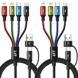 6 in 1 Multi Charging Cable, USB A/USB C Charger Cable, 2 Pack 6Ft | Universal Charger Cord for Multiple Devices, Lightning/Type C/Micro USB Ports for iPhone, Galaxy, Tablets, Switch, Car,Office 6 in 1 Multi Charging Cable, USB A/USB C Charger Cable, 2 Pack 6Ft | Universal Charger Cord for Multiple Devices, Lightning/Type C/Micro USB Ports for iPhone, Galaxy, Tablets, Switch, Car,Office