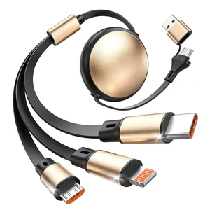 3 in 2 Multi Charging Cable, Retractable Car Charger for Multiple Devices | 3.6FT Retractable Charger Cord with Type C/L/Micro USB Ports for iP 17 16 15 14, Car Accessories for Women/Men,Goldblack 3 in 2 Multi Charging Cable, Retractable Car Charger for Multiple Devices | 3.6FT Retractable Charger Cord with Type C/L/Micro USB Ports for iP 17 16 15 14, Car Accessories for Women/Men,Goldblack
