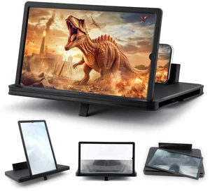 12" Upgraded Screen Phone Magnifier, Portable HD 3D Magnifying Projector Horizontal Screen Enlarger with ScreenAmplifier, Foldable Cell Phone Stand Supports for All Smartphones 12" Upgraded Screen Phone Magnifier, Portable HD 3D Magnifying Projector Horizontal Screen Enlarger with ScreenAmplifier, Foldable Cell Phone Stand Supports for All Smartphones