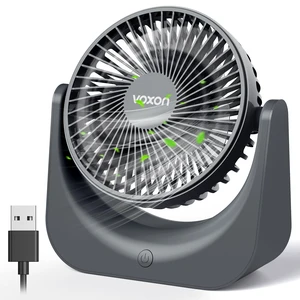 Desk Fan, 5.5-Inch Fan for Bedroom, 20dB Quiet Small Fan with 5-Speeds Cooling and Strong Airflow, 90° Adjustable USB Desktop Fan, Personal fan for Home, Office, Kitchen, Grey Desk Fan, 5.5-Inch Fan for Bedroom, 20dB Quiet Small Fan with 5-Speeds Cooling and Strong Airflow, 90° Adjustable USB Desktop Fan, Personal fan for Home, Office, Kitchen, Grey