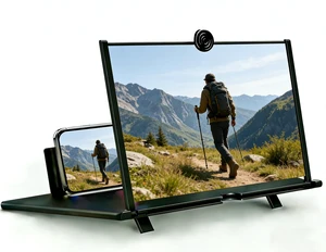 Screen Magnifier for Cell Phone,3D Magnifying Projector Screen Enlarger Expander for Movies, Videos,Foldable Phone Stand with Screen Amplifier, Compatible with All Smartphones(Black,12inch) Screen Magnifier for Cell Phone,3D Magnifying Projector Screen Enlarger Expander for Movies, Videos,Foldable Phone Stand with Screen Amplifier, Compatible with All Smartphones(Black,12inch)