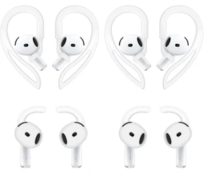Ear Hooks Compatible with AirPods 4 4th Gen, 2 Pair Anti-Slip Adjustable Soft Rubber Earhook, 2 Pairs Silicon Ear Tips Hook, Compatible with AirPods 4 2+2 Pairs 615 White Ear Hooks Compatible with AirPods 4 4th Gen, 2 Pair Anti-Slip Adjustable Soft Rubber Earhook, 2 Pairs Silicon Ear Tips Hook, Compatible with AirPods 4 2+2 Pairs 615 White