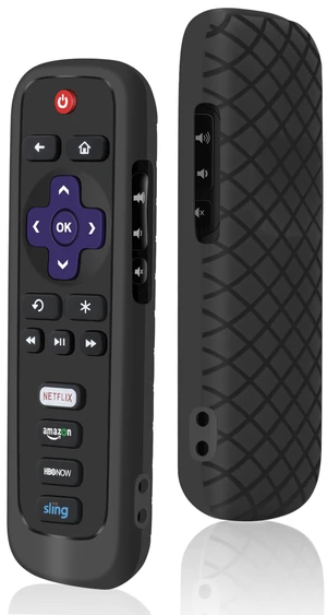 Remote Case for Roku, Battery Cover for TCL Smart TV Steaming Stick, Silicone Protective Controller Remote Cover Universal Sleeve Skin Black Remote Case for Roku, Battery Cover for TCL Smart TV Steaming Stick, Silicone Protective Controller Remote Cover Universal Sleeve Skin Black
