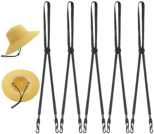 5 Pcs Adjustable Hat Strap, Elastic Hats Removable Chin Cord Windproof Anti-Lost Cap Strap Clips Suitable for Outdoor Activities (Black) 5 Pcs Adjustable Hat Strap, Elastic Hats Removable Chin Cord Windproof Anti-Lost Cap Strap Clips Suitable for Outdoor Activities (Black)