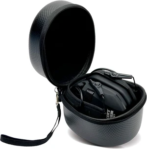 Muff Protective Case | Weather-Resistant Durable Shockproof Dustproof EVA Carbon Finish Hunting Range Shooting Earmuff Carrying Case, Nylon Lanyard Muff Protective Case | Weather-Resistant Durable Shockproof Dustproof EVA Carbon Finish Hunting Range Shooting Earmuff Carrying Case, Nylon Lanyard