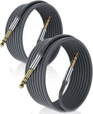1/4 Inch TRS Instrument Cable 10FT 2Pack,6.35mm Male Guitar Cord 3M | 6.3mm Jack Stereo Audio Music Lead,Quarter Inch Balanced Line for Electric Guitar,Bass,Keyboard,Mixer,Amp,Speaker,Equalizer 1/4 Inch TRS Instrument Cable 10FT 2Pack,6.35mm Male Guitar Cord 3M | 6.3mm Jack Stereo Audio Music Lead,Quarter Inch Balanced Line for Electric Guitar,Bass,Keyboard,Mixer,Amp,Speaker,Equalizer