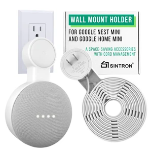 Outlet Wall Mount Holder for Google Nest Mini and Google Home Mini, A Space-Saving Accessories with Cord Management for Google Smart Speakers 1st Gen. and 2nd Gen., No Messy Wires or Screws. Outlet Wall Mount Holder for Google Nest Mini and Google Home Mini, A Space-Saving Accessories with Cord Management for Google Smart Speakers 1st Gen. and 2nd Gen., No Messy Wires or Screws.