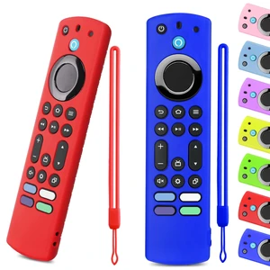 (2pcs) Silicone Remote Cover for Firetv 4K Max (2nd)/ Insignia/Pioneer/Toshiba/Omni (QLED) Series, Anti-Slip Protective Case with Same Color Lanyard (Blue&Red) (2pcs) Silicone Remote Cover for Firetv 4K Max (2nd)/ Insignia/Pioneer/Toshiba/Omni (QLED) Series, Anti-Slip Protective Case with Same Color Lanyard (Blue&Red)