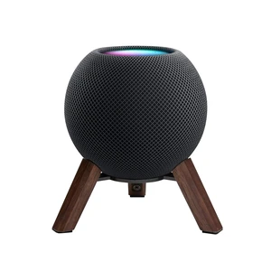 Black Walnut Wood-Grain Metal Tray Stand Anti-Slip & Shock-Absorbing Desktop Display Holder for HomePod Mini Black Walnut Wood-Grain Metal Tray Stand Anti-Slip & Shock-Absorbing Desktop Display Holder for HomePod Mini