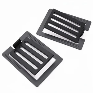 Tilted Desktop Speaker Stands for Computer Speakers, Small to Medium Speakers and Studio Monitors, Metal Speaker Stand Pair, Black Tilted Desktop Speaker Stands for Computer Speakers, Small to Medium Speakers and Studio Monitors, Metal Speaker Stand Pair, Black