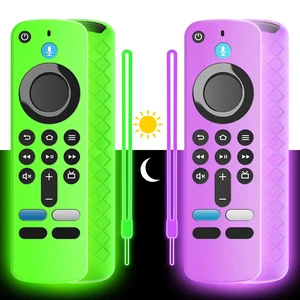 (2 Pack) Soft Silicone Remote Cover for (newestmodel) Stick HD, 4K Plus Remote Controls, Stick Cover Glow in The Dark, Anti Slip Shockproof Protective Case with Lanyard (Glow Green&Glow Purple) (2 Pack) Soft Silicone Remote Cover for (newestmodel) Stick HD, 4K Plus Remote Controls, Stick Cover Glow in The Dark, Anti Slip Shockproof Protective Case with Lanyard (Glow Green&Glow Purple)