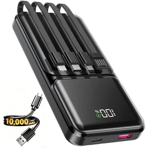 10000mAh Portable Charger Power Bank Built-in 4 Cable | 22.5W Fast Charging External Battery Pack USB C Travel Essential Portable Phone Charger for iPhone Samsung ipad Black 10000mAh Portable Charger Power Bank Built-in 4 Cable | 22.5W Fast Charging External Battery Pack USB C Travel Essential Portable Phone Charger for iPhone Samsung ipad Black