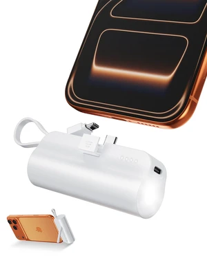 5000mAh Mini Portable Charger with Built-in Type C Connector & Cables,5V 2.4A USB-C Small Power Bank,2 Output Flashlight External Battery Pack Compatible with iPhone 17-12 Pro Galaxy,iPad (White) 5000mAh Mini Portable Charger with Built-in Type C Connector & Cables,5V 2.4A USB-C Small Power Bank,2 Output Flashlight External Battery Pack Compatible with iPhone 17-12 Pro Galaxy,iPad (White)