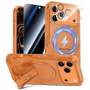 3 in 1 for iPhone 17 Pro Max Case with Privacy Screen Protector | Glass Camera Lens Protector,Compatible for MagSafe,Invisible Kickstand, Shockproof Phone Cover for iPhone 17 Promax 3 in 1 for iPhone 17 Pro Max Case with Privacy Screen Protector | Glass Camera Lens Protector,Compatible for MagSafe,Invisible Kickstand, Shockproof Phone Cover for iPhone 17 Promax