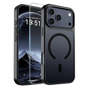Magnetic for iPhone 18 Pro Case/iPhone 17 Pro Case Black | With Screen Protector, Translucent Matte, Compatible with MagSafe, Military Grade Drop Proof, Rugged Shockproof Protective Magnetic for iPhone 18 Pro Case/iPhone 17 Pro Case Black | With Screen Protector, Translucent Matte, Compatible with MagSafe, Military Grade Drop Proof, Rugged Shockproof Protective