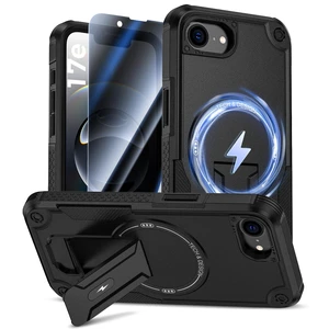 for iPhone 17e/16e Case with Privacy Tempered Glass Screen Protector | Camera Lens Protector, Compatible for MagSafe, Invisible Kickstand, Shockproof Phone Cover for Apple iPhone 17 e 16 e for iPhone 17e/16e Case with Privacy Tempered Glass Screen Protector | Camera Lens Protector, Compatible for MagSafe, Invisible Kickstand, Shockproof Phone Cover for Apple iPhone 17 e 16 e