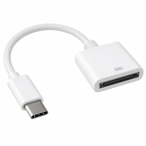 30-Pin Female to USB-C Male Adapter Cable, Sync & Charge Converter for Legacy Apple 30-Pin Cables to Type-C Devices (8-inch/21cm, White) 30-Pin Female to USB-C Male Adapter Cable, Sync & Charge Converter for Legacy Apple 30-Pin Cables to Type-C Devices (8-inch/21cm, White)