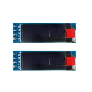 0.91 Inch OLED Display Module I2C IIC 12832 128X32 SSD1306 Blue DC3.3V 4-Pin PM OLED Screen 22.384 x 5.584 mm Display Area 12x38 mm Module 2PCS for DIY Electronics Wide Viewing Angle 0.91 Inch OLED Display Module I2C IIC 12832 128X32 SSD1306 Blue DC3.3V 4-Pin PM OLED Screen 22.384 x 5.584 mm Display Area 12x38 mm Module 2PCS for DIY Electronics Wide Viewing Angle
