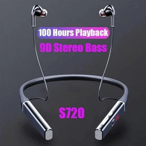 100 Hours Playtime Wireless Bluetooth Earphone Magnetic Neckband Headphone IPX5 Waterproof Noise Cancelling Mic Stereo Earbud Earpiece Headset for Sport Workout Running Gym Fitness Smartphone 100 Hours Playtime Wireless Bluetooth Earphone Magnetic Neckband Headphone IPX5 Waterproof Noise Cancelling Mic Stereo Earbud Earpiece Headset for Sport Workout Running Gym Fitness Smartphone