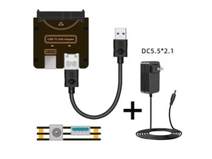 SAS 29-Pin to USB 3.0 Adapter for Enterprise Server HDD (SFF-8482), 5Gbps Hard Drive Reader (Requires 12V/2A DC Power Adapter - NOT Included) SAS 29-Pin to USB 3.0 Adapter for Enterprise Server HDD (SFF-8482), 5Gbps Hard Drive Reader (Requires 12V/2A DC Power Adapter - NOT Included)