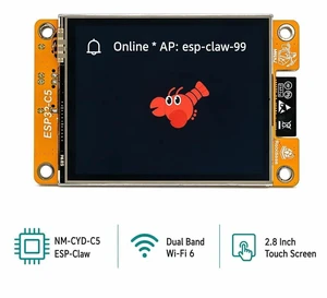 NM-CYD-C5 ESP-Claw AI Agent Board 2.8 Inch TFT LCD Color Screen Display AI IoT Development Board Microcontroller WiFi Bluetooth Programmable Wireless Module Kit for Smart Home Automation Maker DIY NM-CYD-C5 ESP-Claw AI Agent Board 2.8 Inch TFT LCD Color Screen Display AI IoT Development Board Microcontroller WiFi Bluetooth Programmable Wireless Module Kit for Smart Home Automation Maker DIY