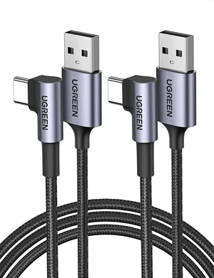 2-Pack 90 Degree USB A to USB C Cable (3.3FT), 3A QC3.0 Right Angle Nylon Braided Fast Charging Cord for Galaxy S21/Z Fold (NOT for Pixel/iPad PD Fast Charge) 2-Pack 90 Degree USB A to USB C Cable (3.3FT), 3A QC3.0 Right Angle Nylon Braided Fast Charging Cord for Galaxy S21/Z Fold (NOT for Pixel/iPad PD Fast Charge)