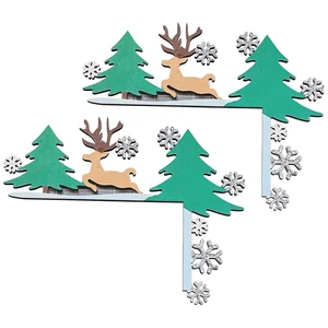 Wooden Christmas Door Frame Corner Decoration - Festive Holiday Ornament, Reversible Design, Damage-Free Installation, 8 x 8 Inches Wooden Christmas Door Frame Corner Decoration - Festive Holiday Ornament, Reversible Design, Damage-Free Installation, 8 x 8 Inches