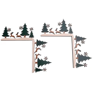 Wooden Christmas Door Frame Corner Decoration - Festive Holiday Sign, Reversible Right-Angle Design, Damage-Free Mount, 8 x 8 Inches Wooden Christmas Door Frame Corner Decoration - Festive Holiday Sign, Reversible Right-Angle Design, Damage-Free Mount, 8 x 8 Inches